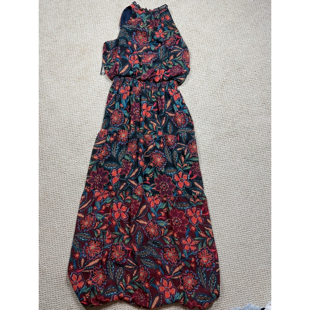 Vince Camuto‎ Maxi Dress Womens Size 6 Cottagecore Lagenlook Halter Floral Boho